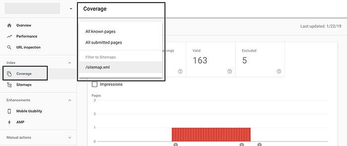 how to check Index coverage