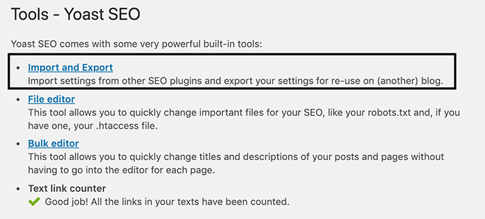 Wordpress theme SEO settings transfer with Yoast