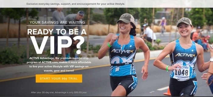 screenshot of the affiliate sign up page for ACTIVE Advantage