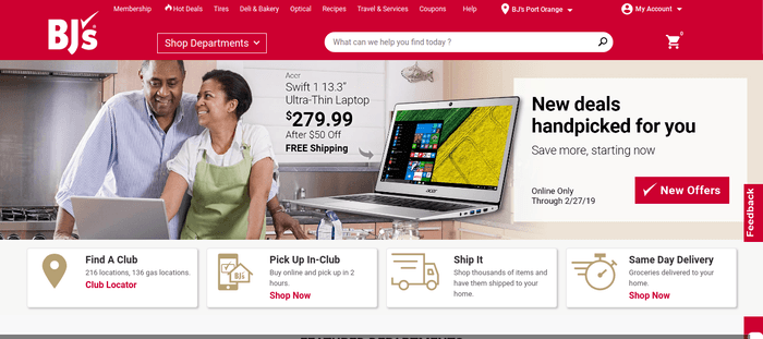 screenshot of the affiliate sign up page for BJ's Wholesale Club