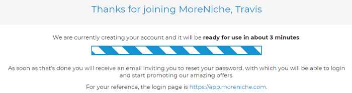 MoreNiche Signed Up