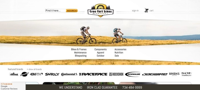 screenshot of the affiliate sign up page for Tree Fort Bikes