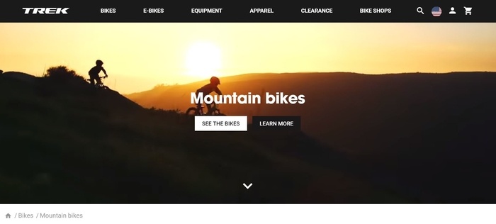 screenshot of the affiliate sign up page for Trek Bicycle