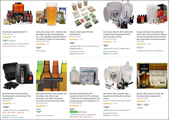 screenshot of amazon products to potential use for affiliate earnings