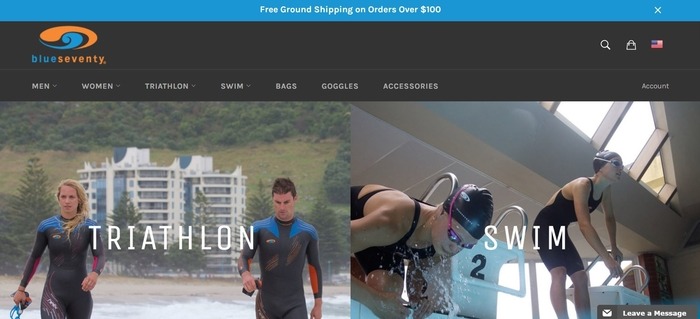 screenshot of the affiliate sign up page for blueseventy