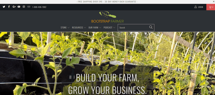 screenshot of the affiliate sign up page for Bootstrap Farmer