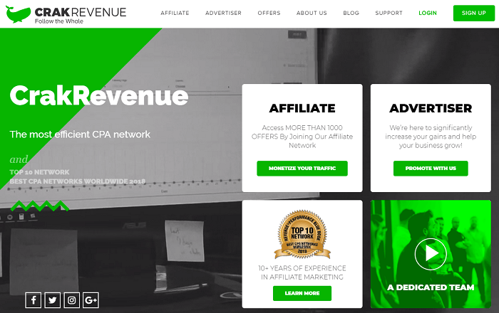 CrakRevenue Home Page