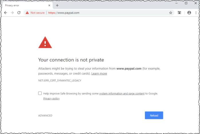 connection not private chrome