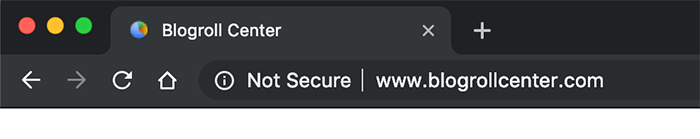 Example of a ‘not secure’ website