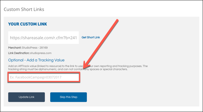 shareasale tracking data