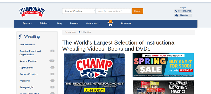 screenshot of the affiliate sign up page for ChampionshipProducts.com