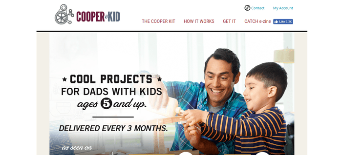 screenshot of the affiliate sign up page for Cooper & Kid