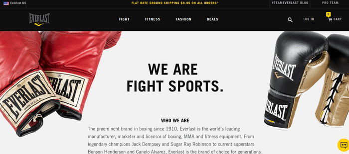 screenshot of the affiliate sign up page for Everlast