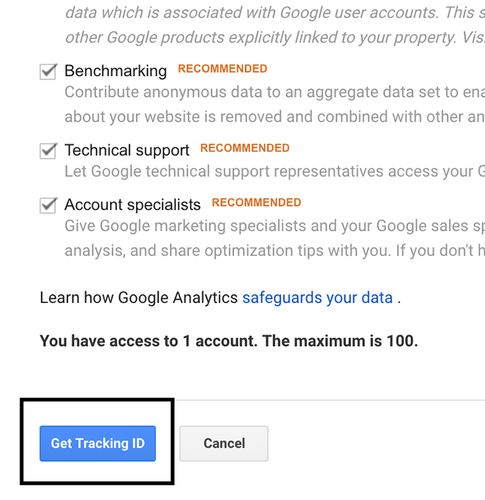 Data sharing settings