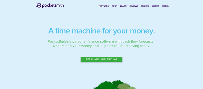 screenshot of the affiliate sign up page for PocketSmith