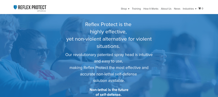 screenshot of the affiliate sign up page for Reflex Protect