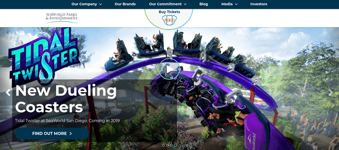 screenshot of the affiliate sign up page for SeaWorld Parks