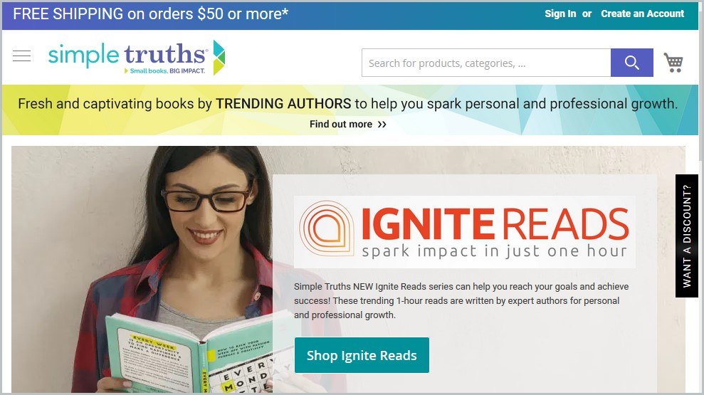 screenshot of Simple Truths homepage