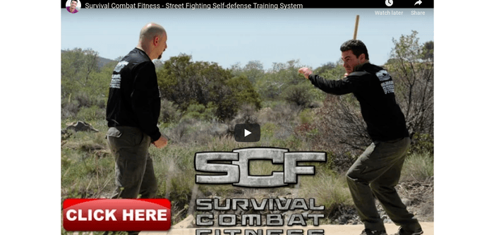 screenshot of the affiliate sign up page for Survival Combat Fitness