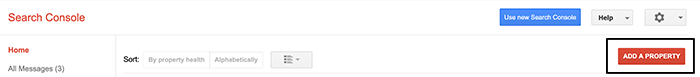 Adding a property in Search Console
