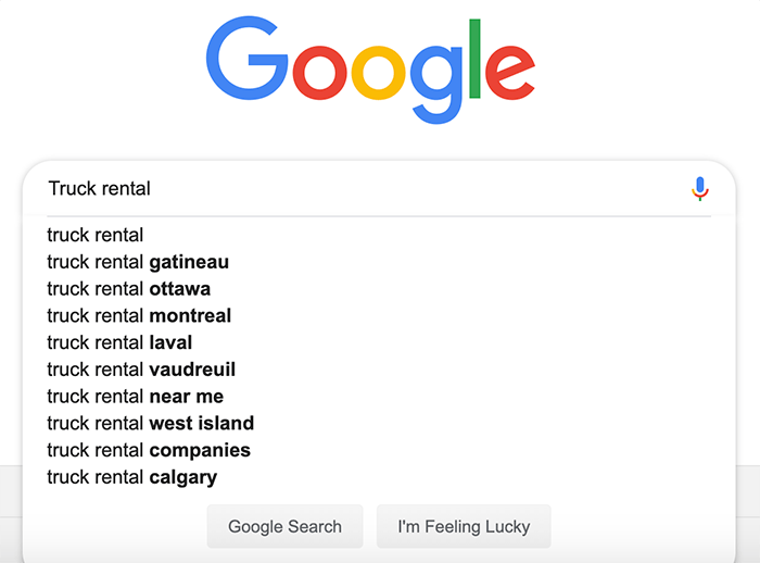 Google autosuggest