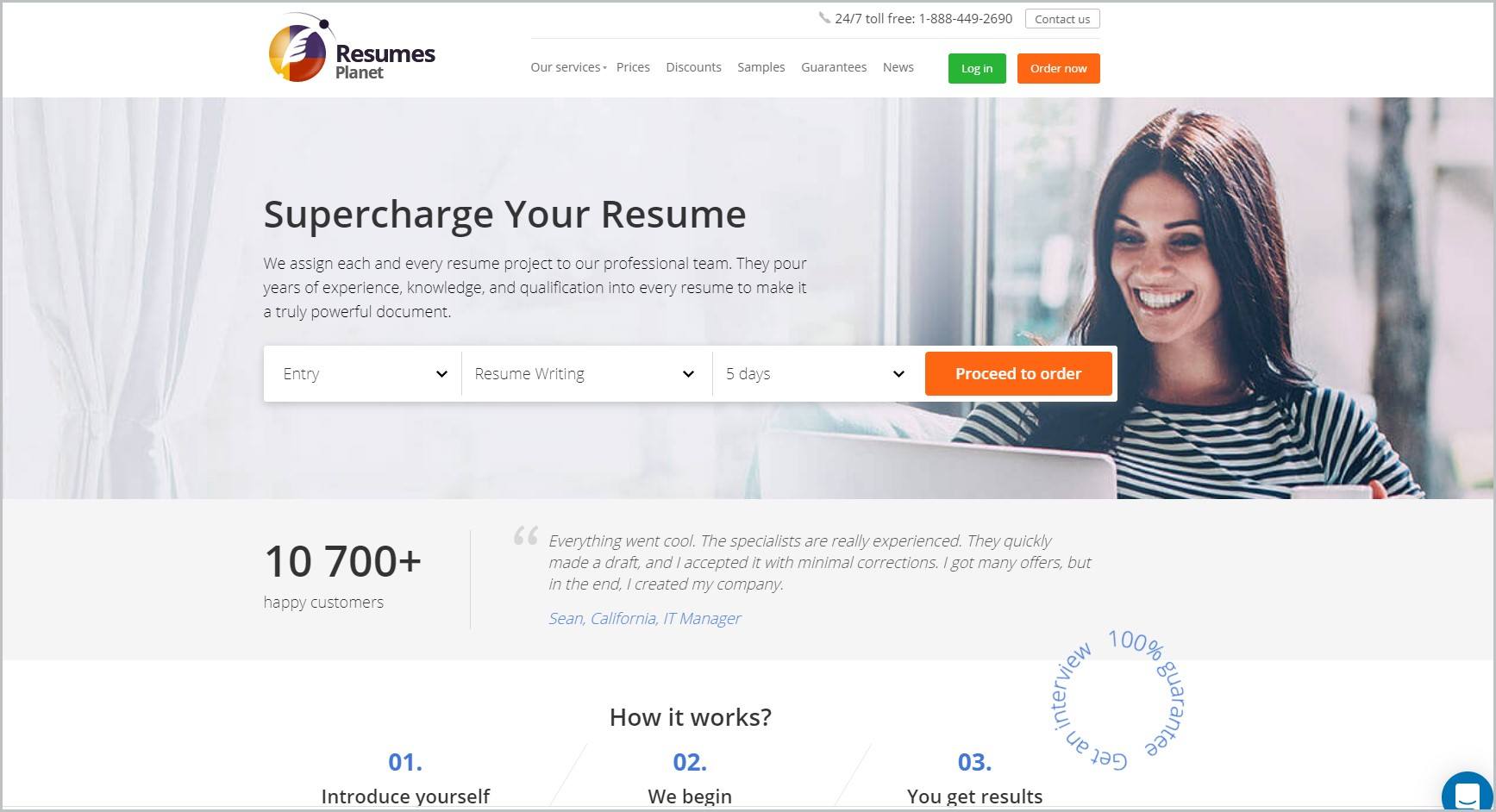 screenshot of Resumes Planet homepage