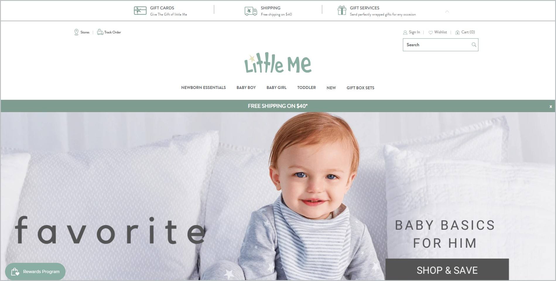 screenshot of Little Me homepage