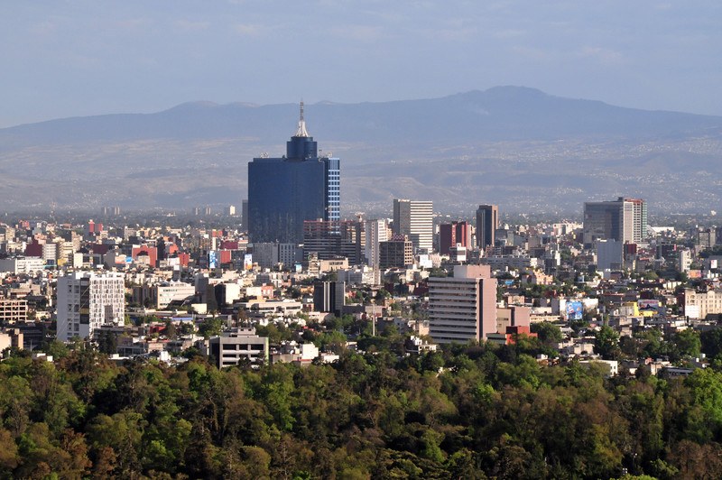 areal photo of mexico city, mexico from a distance