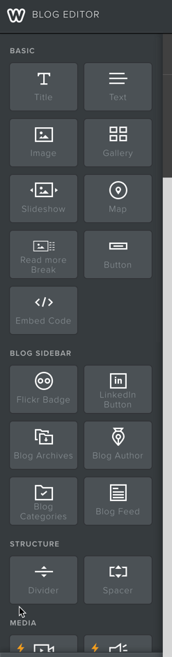 weebly editor options apps