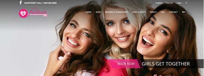 Fantasia Website screenshot showing three girls