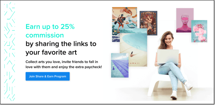 displate affiliate program details 25%