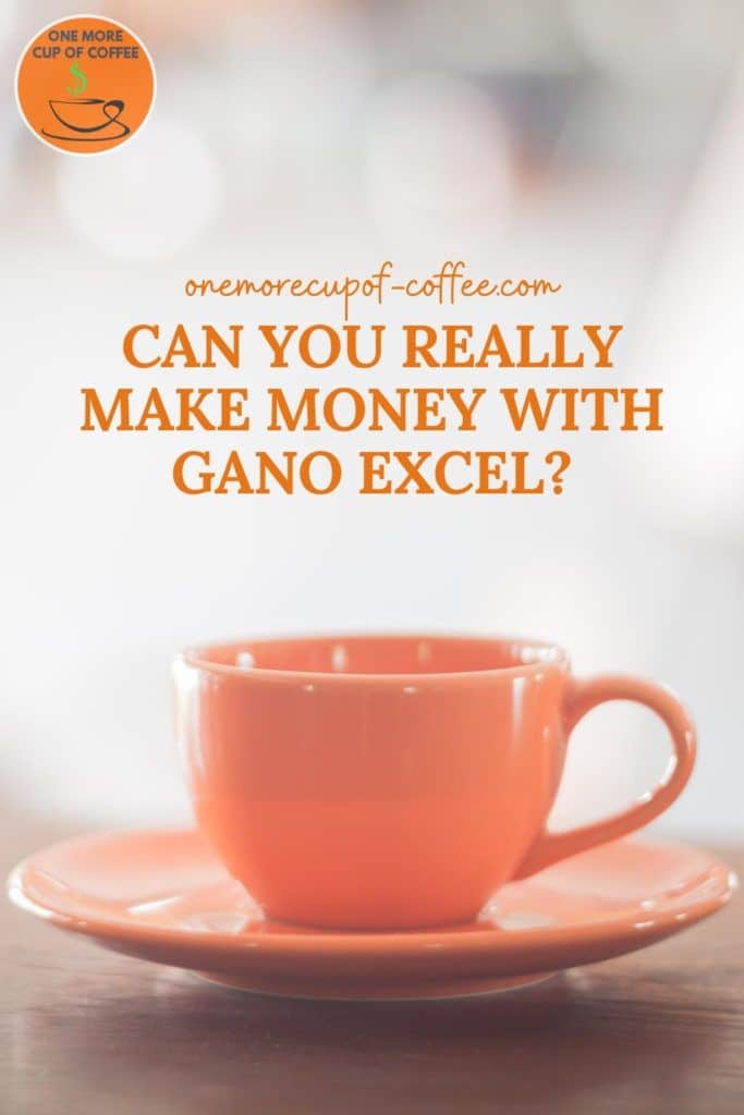 closeup image of an orange cup and saucer with text overlay "Can You Really Make Money With Gano Excel?"