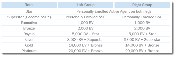 Rank Advancement Requirements for Seacret