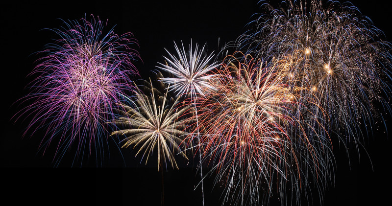 An image of fireworks in the night's sky