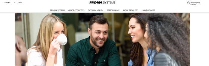 Proma Systems Website Screenshot showing some friends