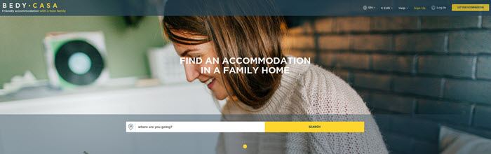 Website Screenshot from BedyCasa Website Screenshot from BedyCasa showing a young host mother