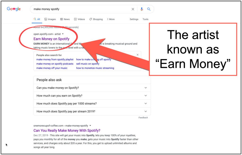 google earn earn money spotify