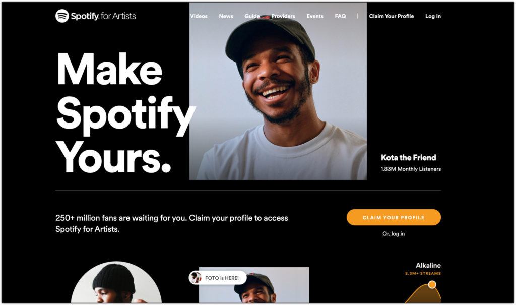 spotify for artists screenshot