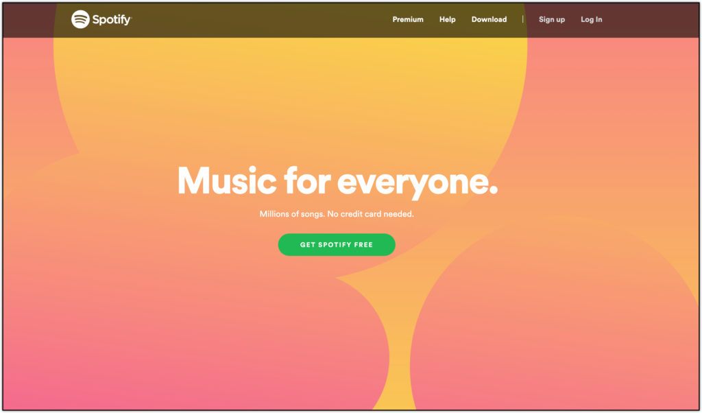 spotify home page screenshot