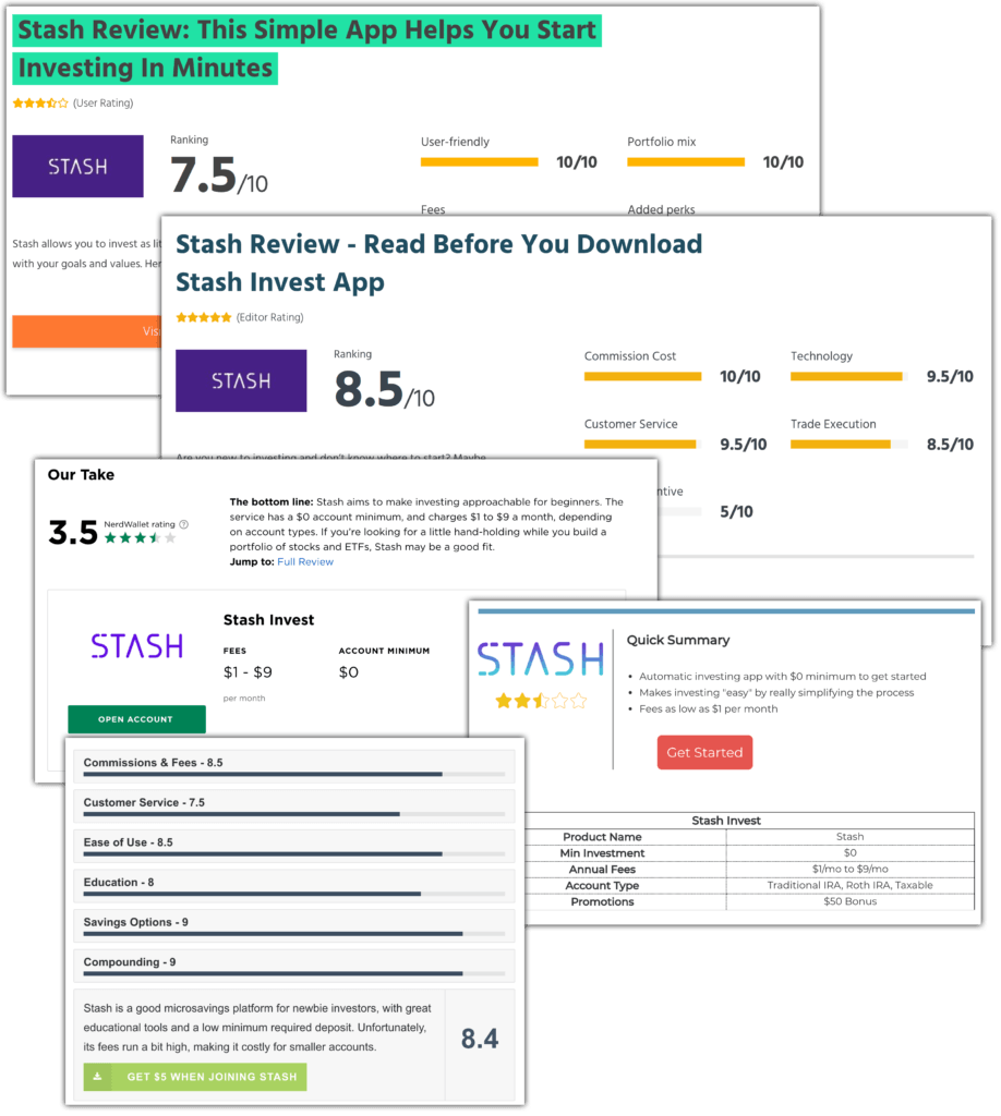 stash app reviews collected from reputable websites