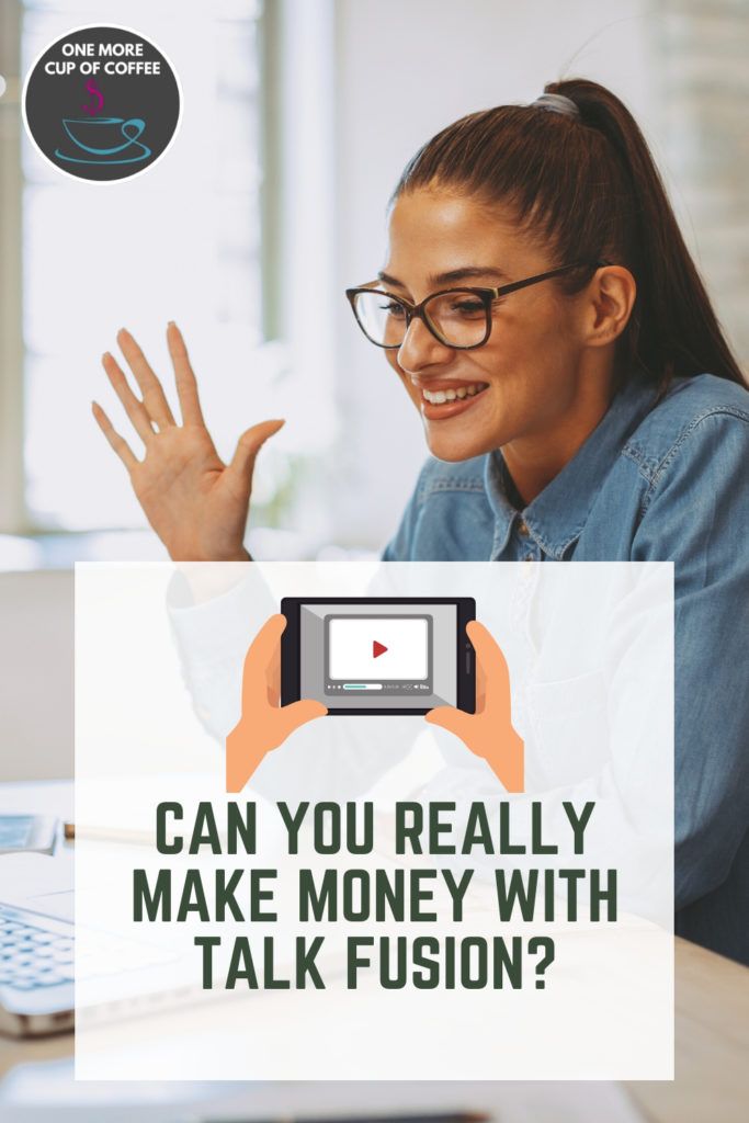 woman using video chat on computer with title text "can you really make money with talk fusion"