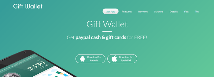 Gift Wallet Website Screenshot