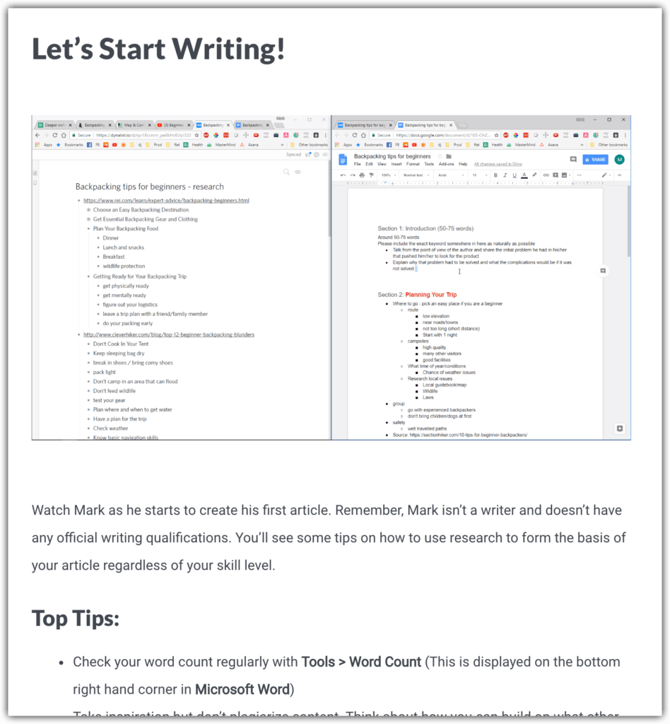 authority site system writing tutorial