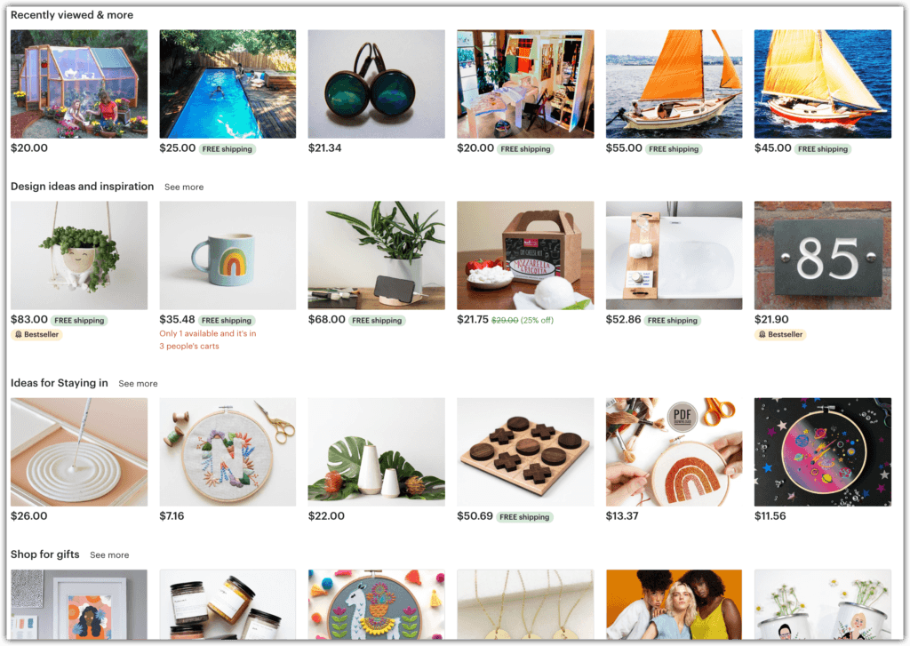 etsy store examples