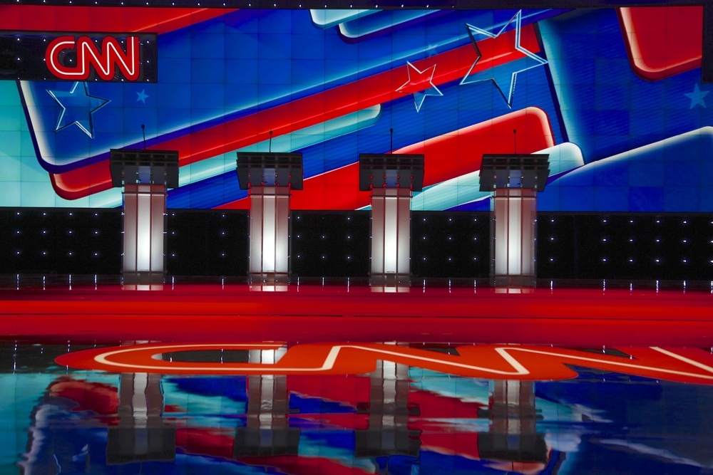 political debate stage hosted by CNN