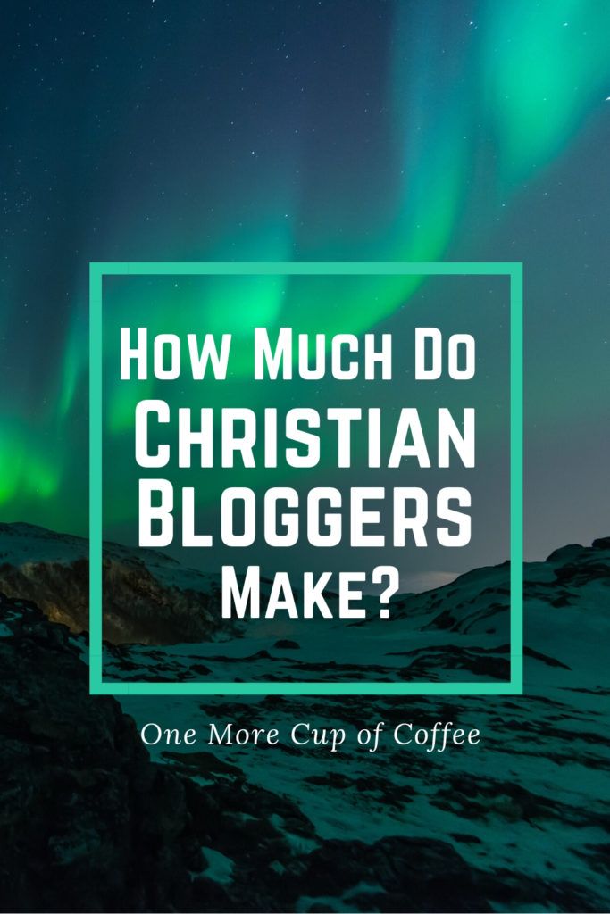 aurora borealis with green glow and text, "how much do Christian bloggers make?"