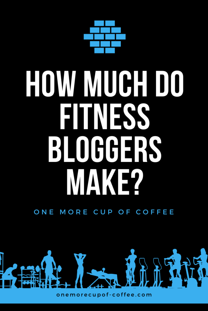 blue vector graphic of fitness experts at gym with text "how much do fitness bloggers make"