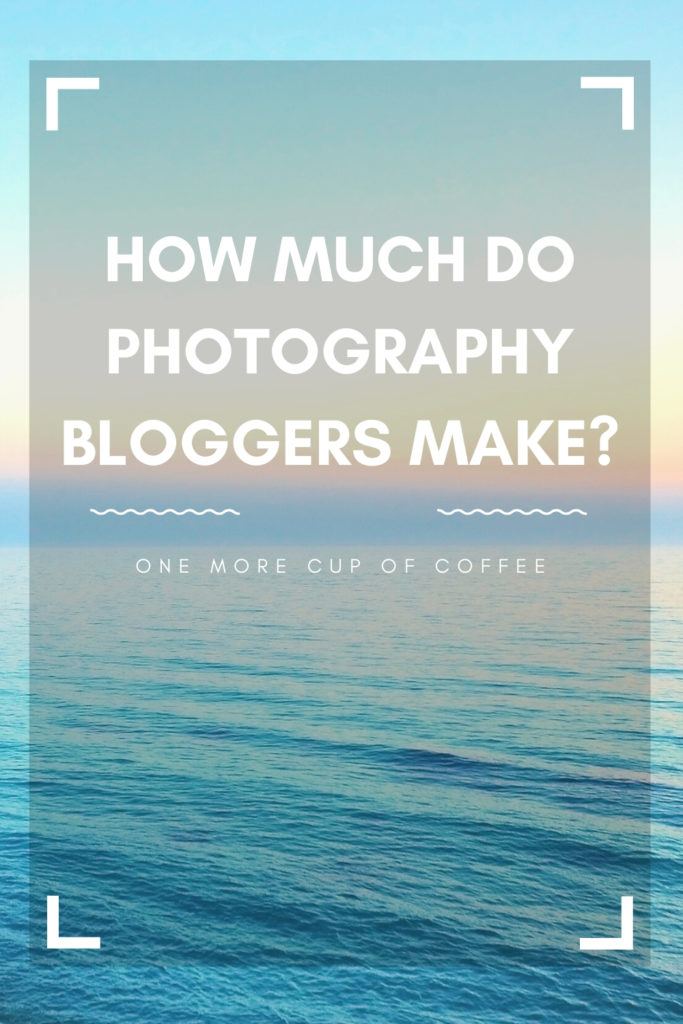 image of water and horizon with photograph lens graphic overlay and text "how much do photography bloggers make?"