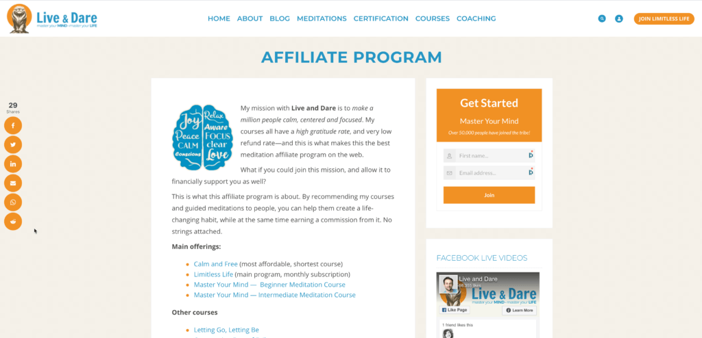 live and dare affiliate program