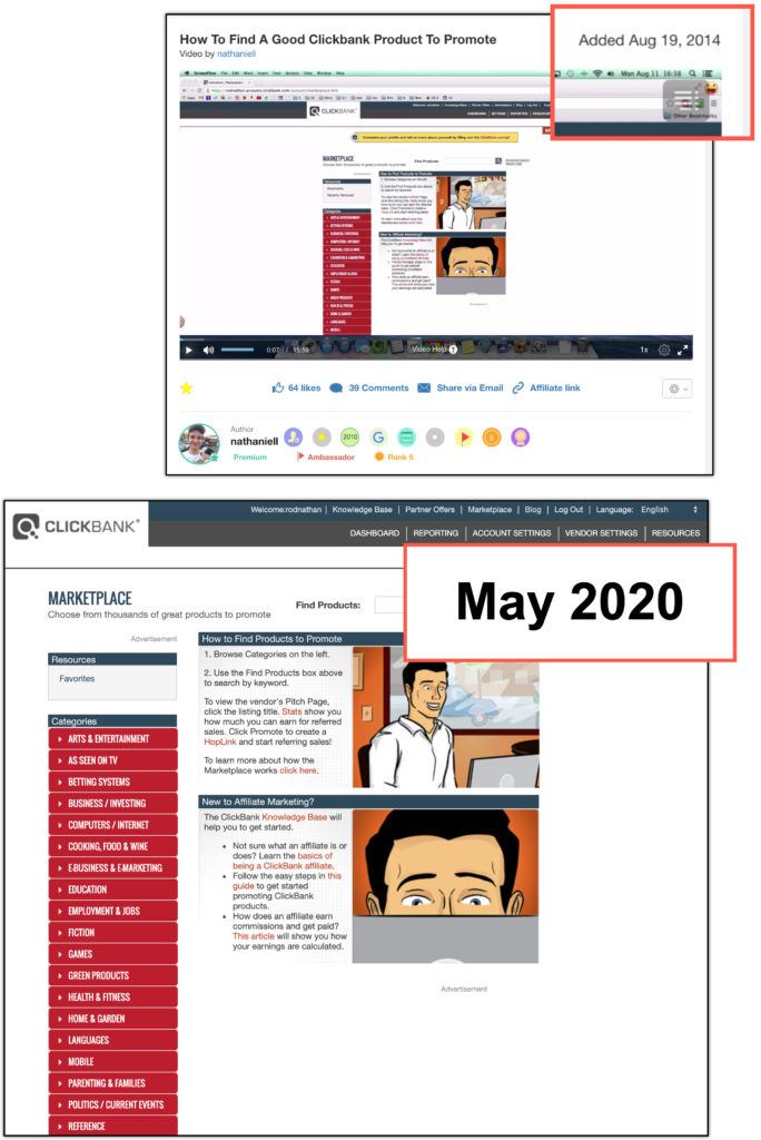 clickbank marketplace 2020 vs 2014